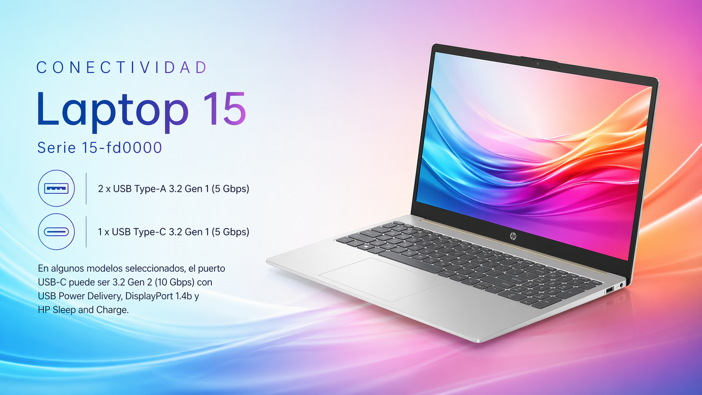 HP 15-FD0276LA - INTEL CORE I7 1355U - 16GB DDR4 - 512GB SSD