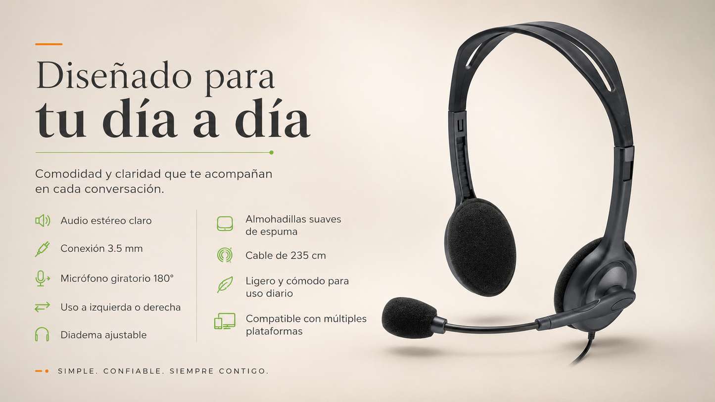 Audífonos Logitech H111 estéreo con conexión de 3,5 mm