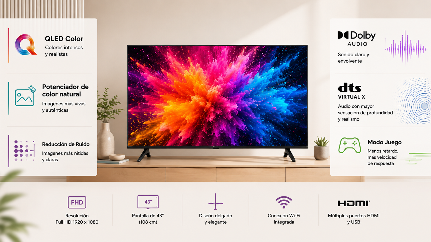 Smart TV Hisense 43Q4SV de 43"