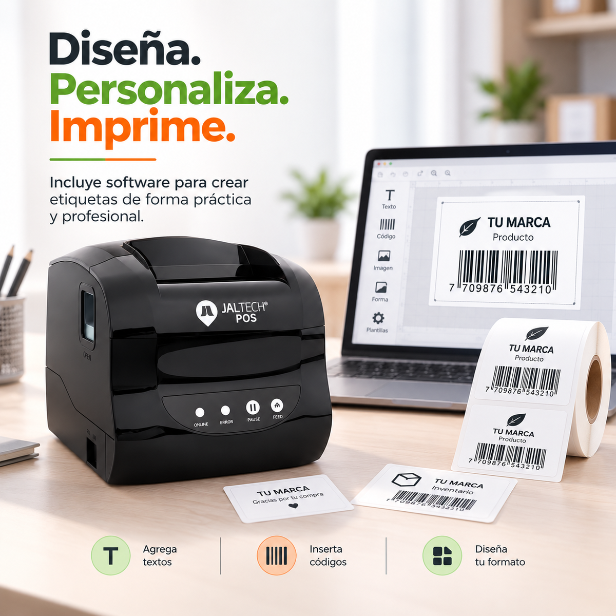 Impresora Térmica 2 en 1 Jaltech JAL838L