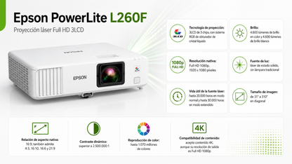 Proyector Epson L260F PowerLite - 3LCD Full HD