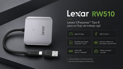 Lector de Tarjetas CF Incluye Cable USB Tipo C  USB 3.2 Gen 2