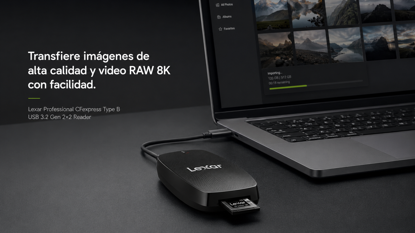 Lexar® Professional CFexpress™ Type B USB 3.2 Gen 2×2 Reader  USB 3.2 Gen 2x2