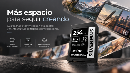 Lexar Professional SILVER PLUS SDXC UHS-I de 256 GB