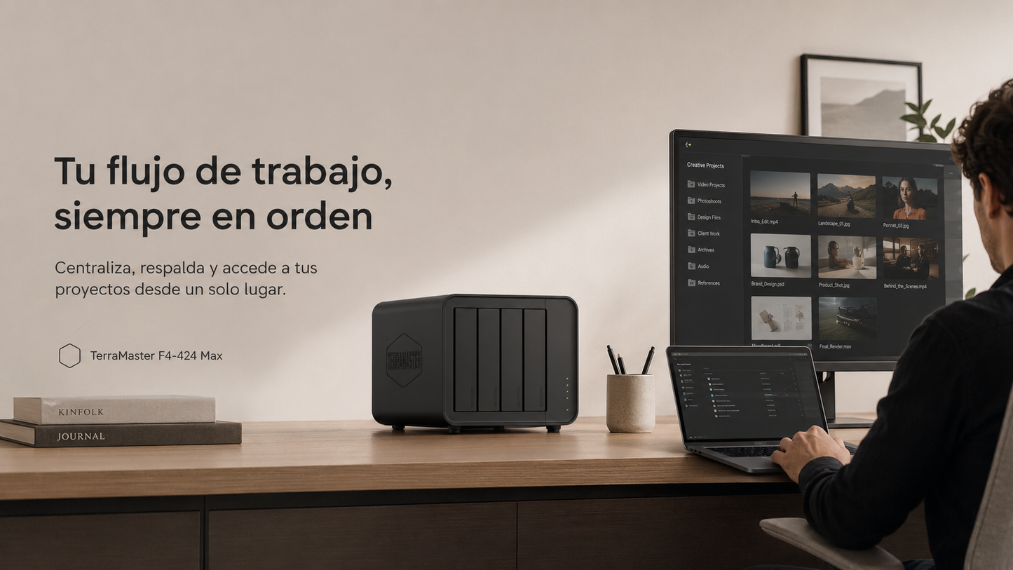NAS híbrido de alto rendimiento de 4 bahías