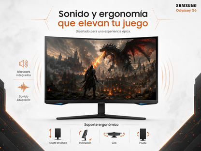 Monitor curvo 32" Odyssey G6 - QHD - 240Hz