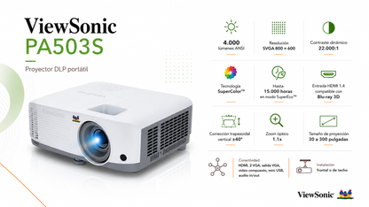 Proyector DLP Pórtatil ViewSonic PA503S