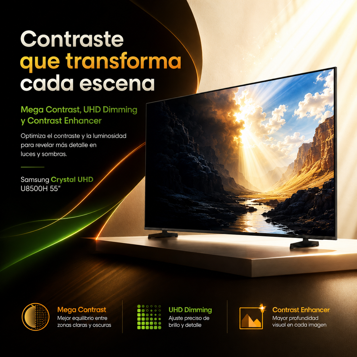 Samsung Crystal UHD U8500H de 55” (UN55U8500HKXZL)
