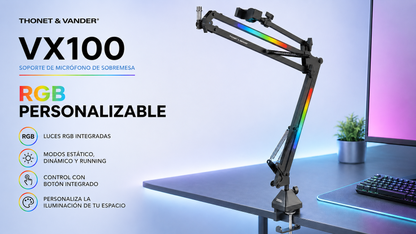 SOPORTE DE MICROFONO RGB THONET & VANDER VX100 NEGRO