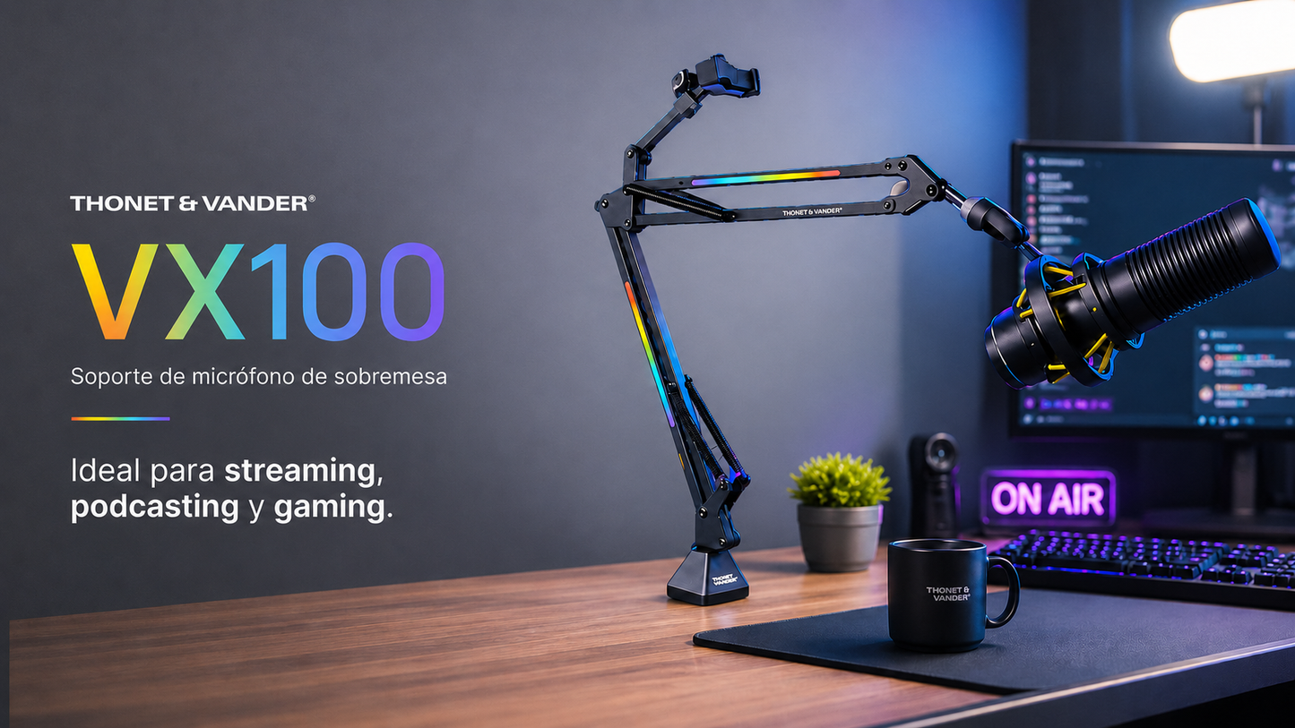 SOPORTE DE MICROFONO RGB THONET & VANDER VX100 NEGRO