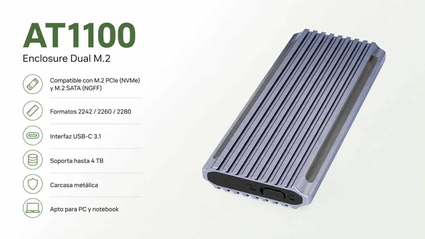 Rack metálico Attech AT1100 para SSD M.2