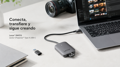 Lexar RW515 Lector de Tarjetas CFexpress Tipo A, Lector de Tarjeta CFe Tipo A de Hasta 900 MB/s, USB 3.2 Gen 2