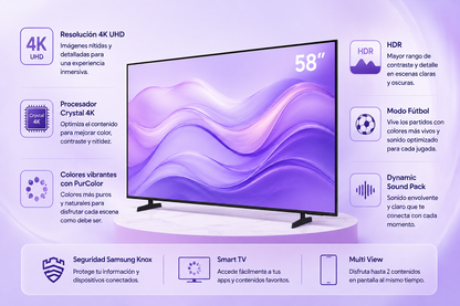 Samsung Crystal UHD 4K Smart TV U8500H de 58"