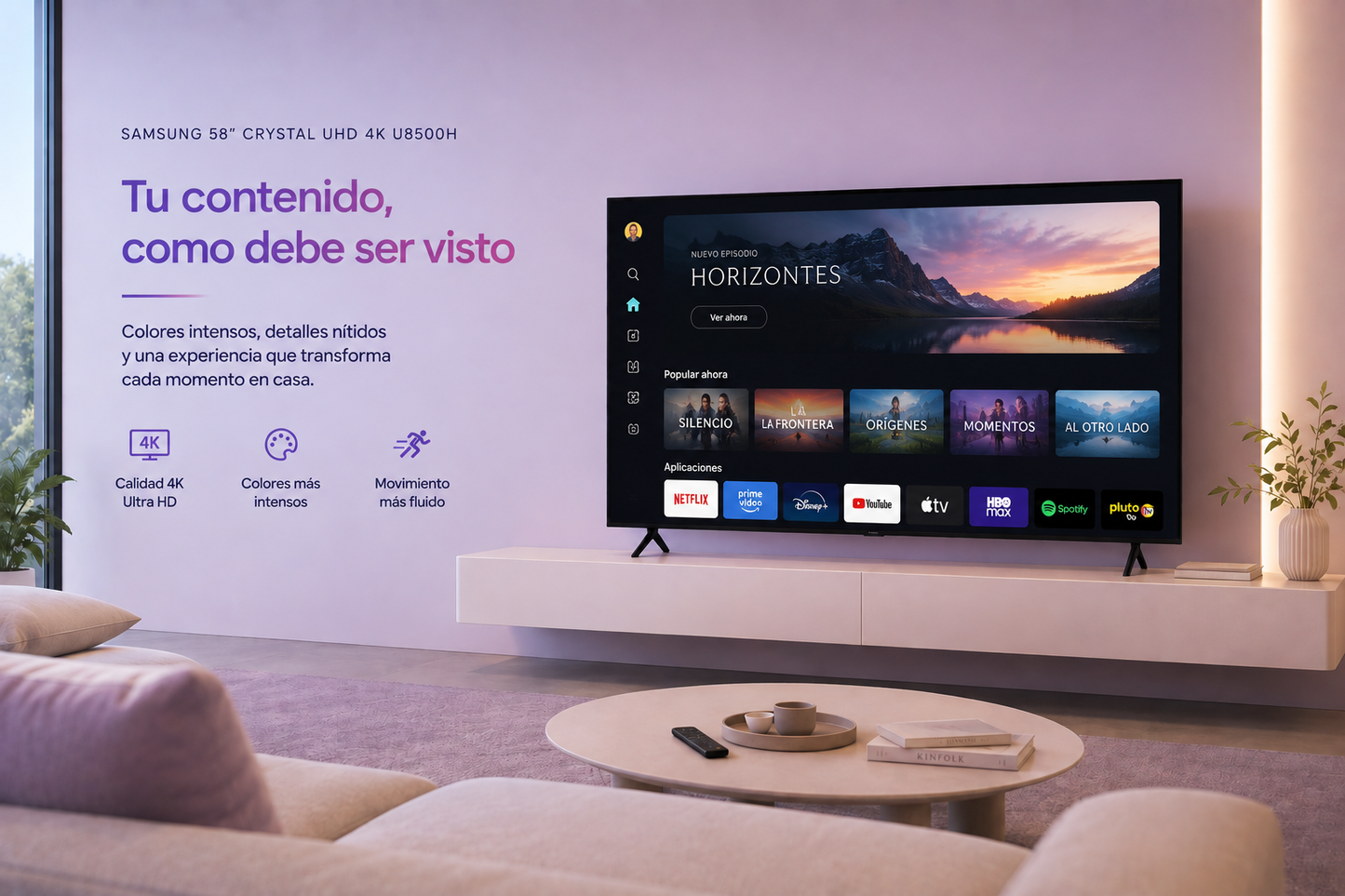 Samsung Crystal UHD 4K Smart TV U8500H de 58"