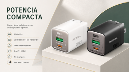 Cargador de pared SmartCube Nano 30W USB-C PD & USB