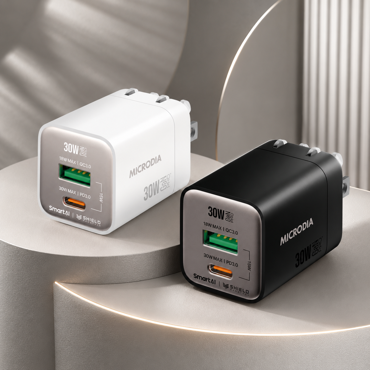 Cargador de pared SmartCube Nano 30W USB-C PD & USB