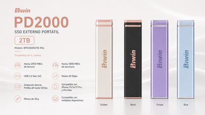SSD externo portátil BIWIN PD2000