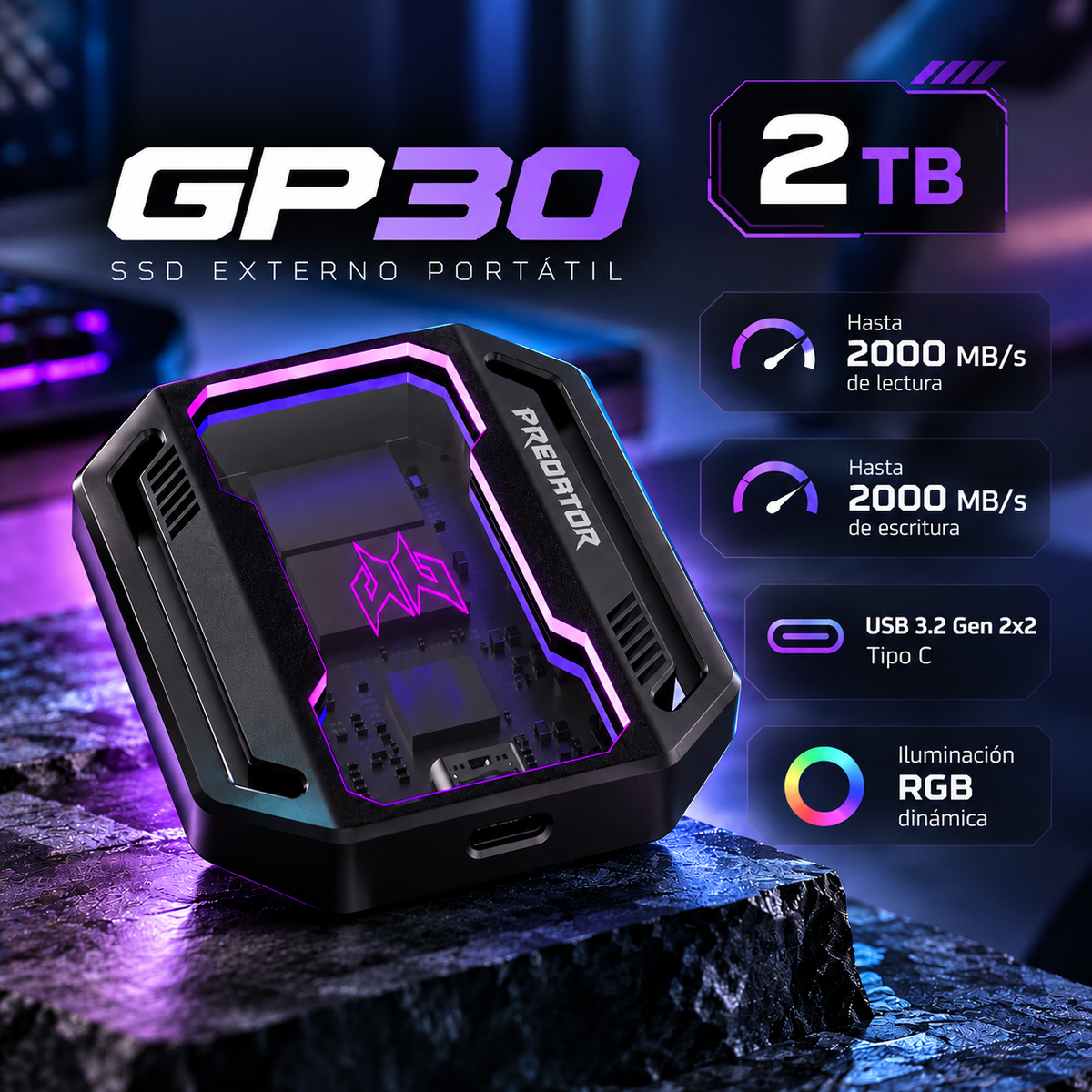 Unidad de Estado Sólido  Externa - GP30 PREDATOR