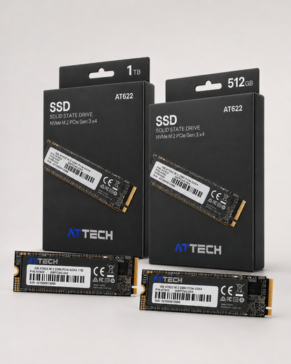 SSD interno ATTECH AT622 en formato M.2 NVMe PCIe Gen3 x4