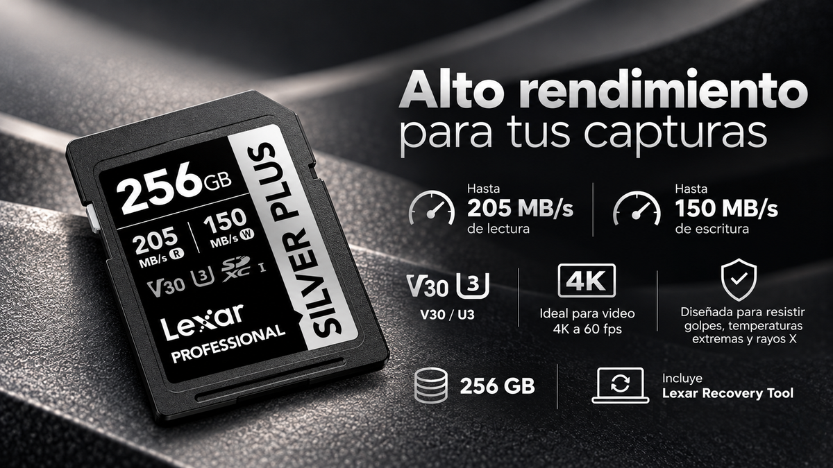 Lexar Professional SILVER PLUS SDXC UHS-I de 256 GB