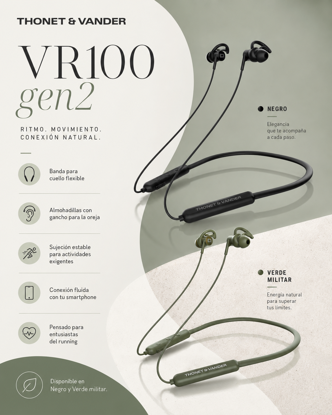 Audífonos VR100 Neckband THONET & VANDER Bluetooth