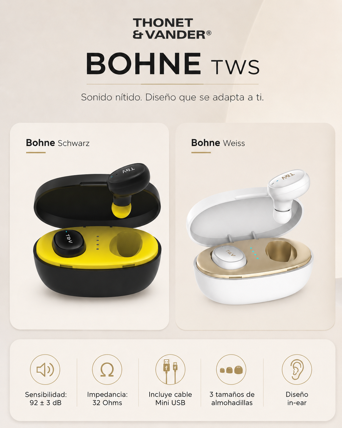 AUDIFONO THONET & VANDER BOHNE INALAMBRICO BLUETOOTH