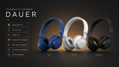 THONET AND VANDER HeadSet Dauer -  Bluetooth® 5.0 / Aux (3.5 mm)