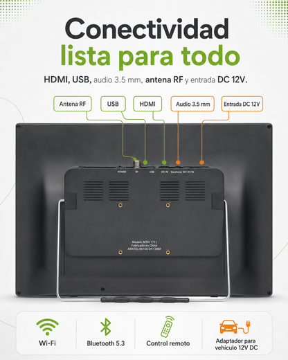 Monitor/TV inteligente portátil Jaltech de 17.3”