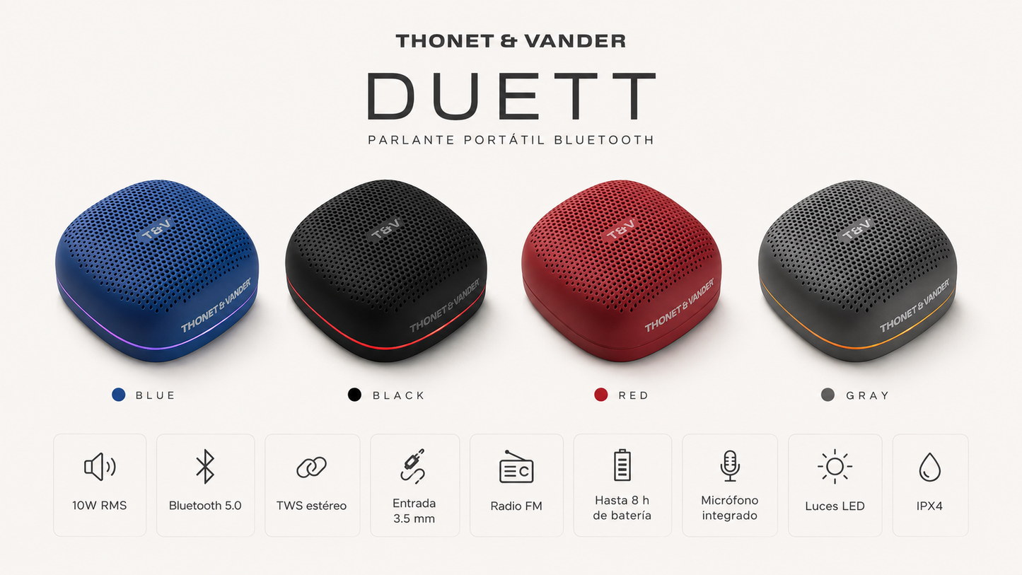Parlante Thonet & Vander Duett 10W TWS bluetooth 3.5mm