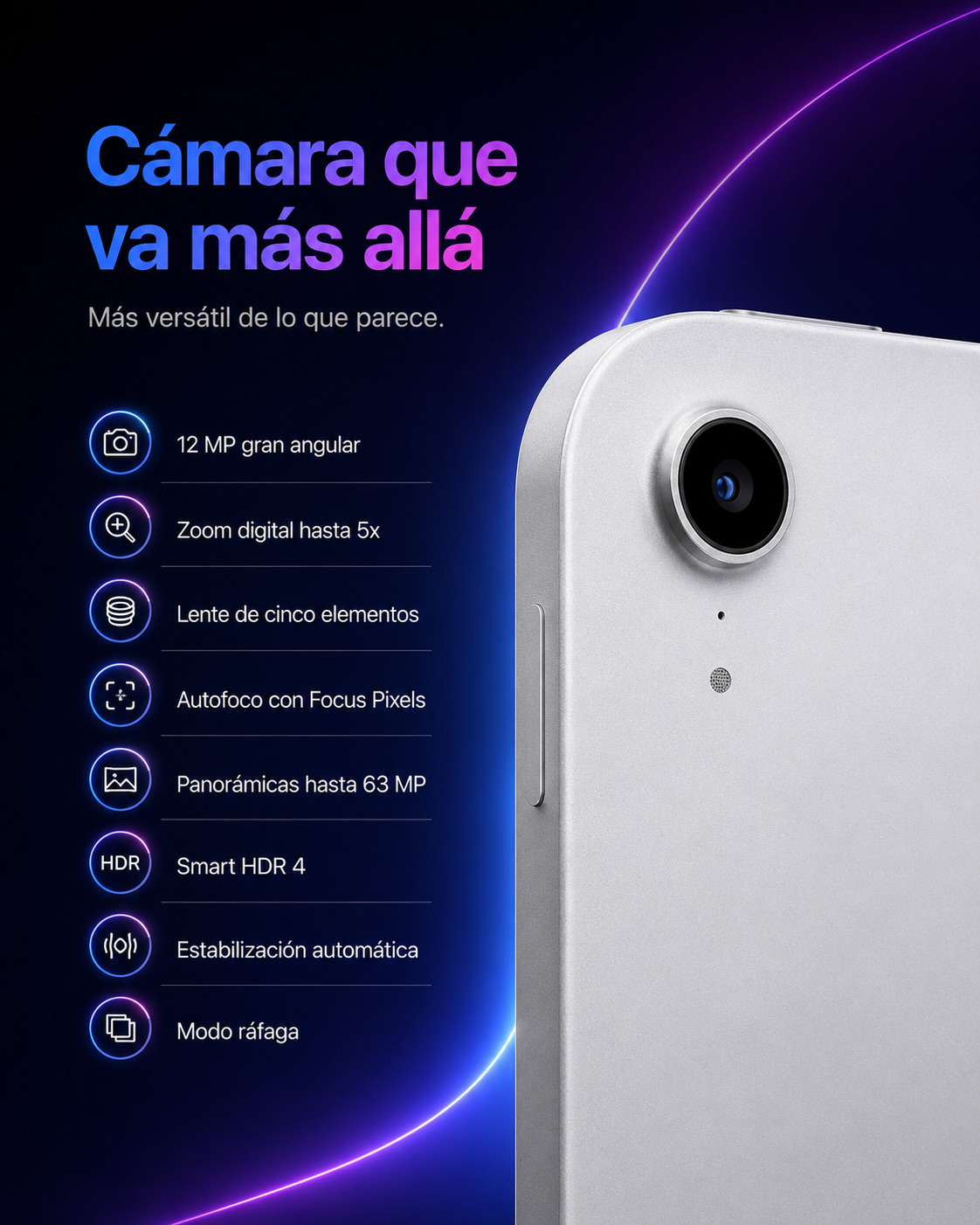 iPad de 11 pulgadas en color plata con 128GB - Modelo A335.