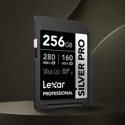 Lexar® Professional SILVER PRO SDXC™ UHS-II Card / V60 up to 280MB/s read, up to 120MB/s write 256 GB