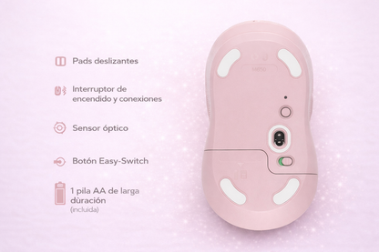 Mouse Logitech Signature M650 - Frecuencia Bluetooth/Radio - USB - Óptico. Inalámbrico