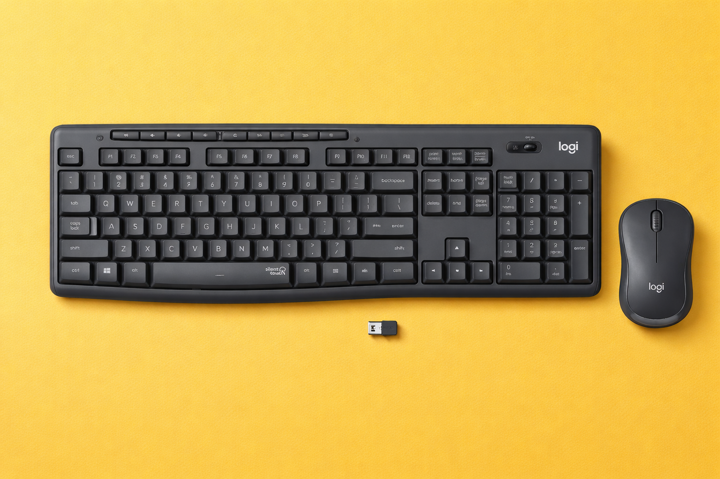 Teclado y mouse Logitech MK295 - USB Inalámbrico Wi-Fi. Color - Grafito