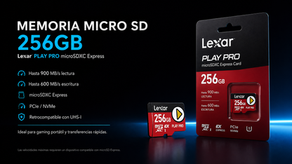 MEMORIA MICRO SD 256GB – up to 900MB/s read, up to 600MB/s write 256GB