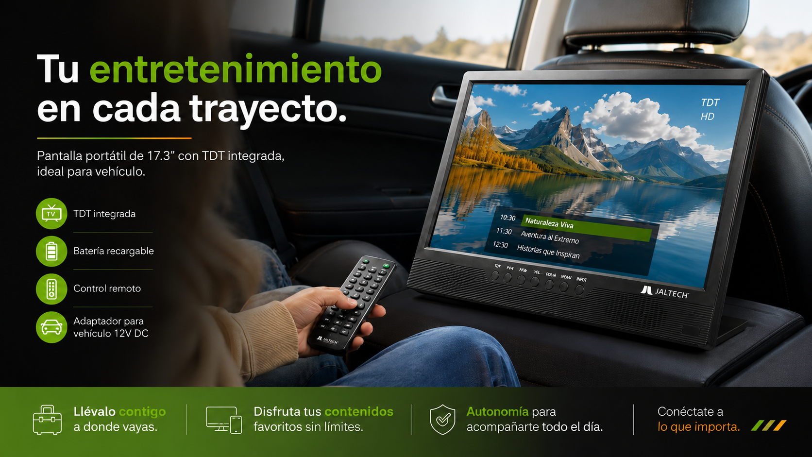 Monitor/TV inteligente portátil Jaltech de 17.3”