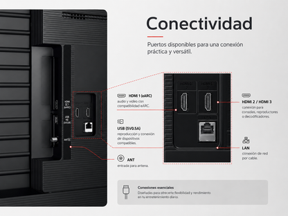 Smart TV Samsung Crystal U8000F de 65” con resolución 4K UHD 3840 × 2160, procesador Crystal 4K y escalado 4K