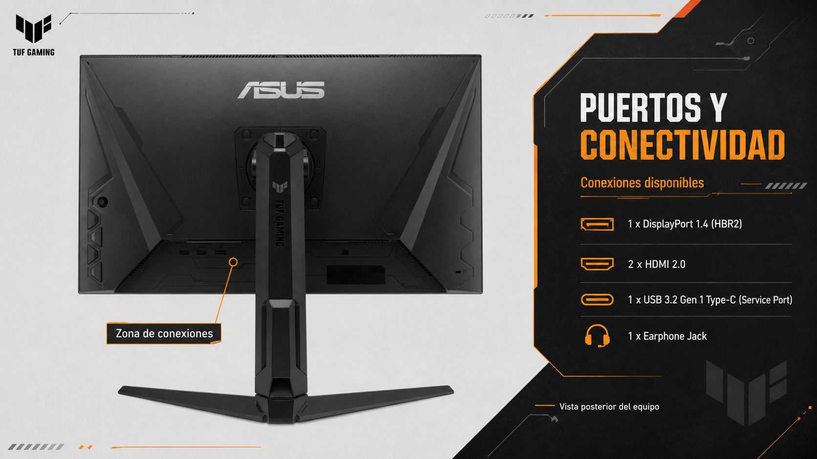 Monitor gamer ASUS TUF Gaming VG27AQL5A de 27”