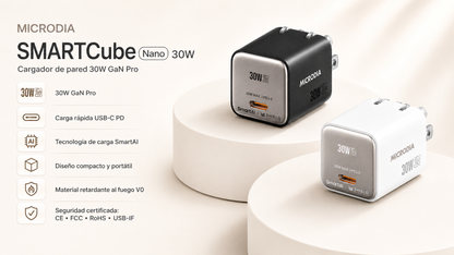 Cargador de pared MICRODIA SMARTCube Nano 30W