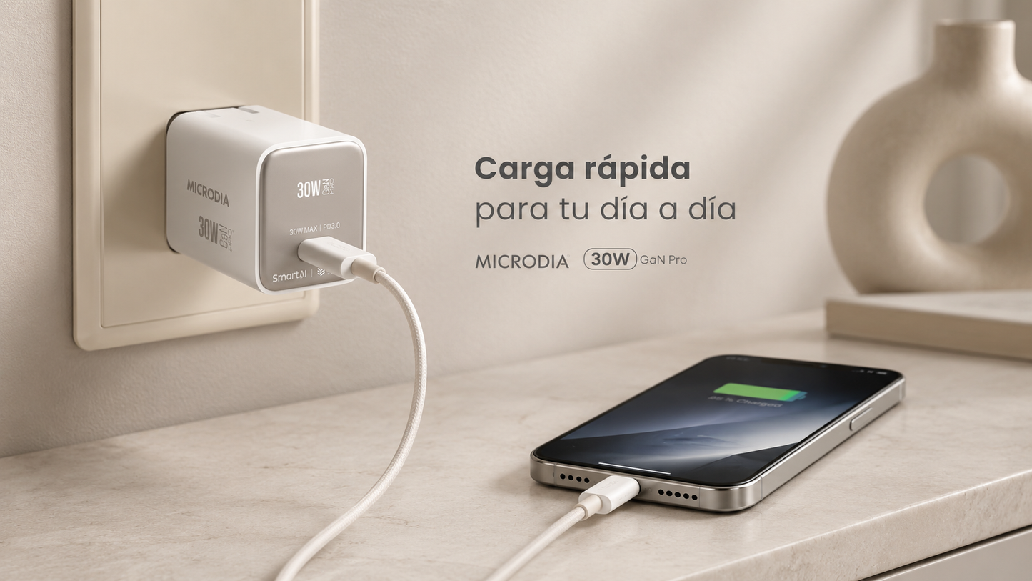 Cargador de pared MICRODIA SMARTCube Nano 30W