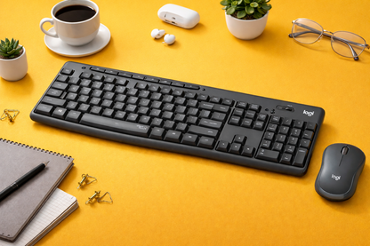 Teclado y mouse Logitech MK295 - USB Inalámbrico Wi-Fi. Color - Grafito