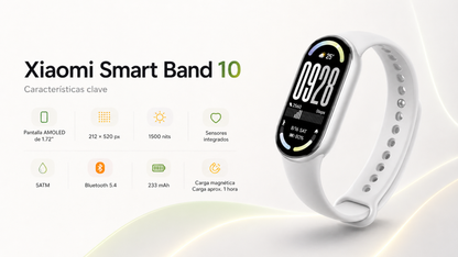 RELOJES INTELIGENTES Xiaomi Smart Band 10 Glacier Silver