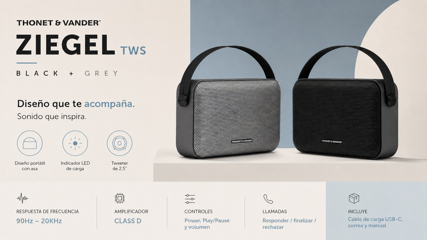 PARLANTE THONET & VANDER ZIEGEL 30W BLUETOOTH
